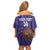 Custom Argentina Football Off Shoulder Short Dress Vamos La Albiceleste Purple Version - Wonder Print Shop