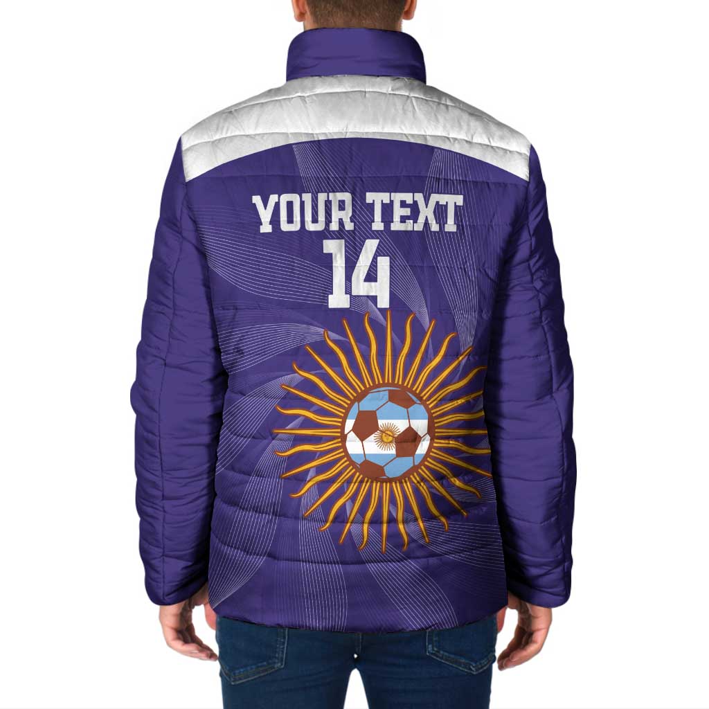 Custom Argentina Football Padded Jacket Vamos La Albiceleste Purple Version - Wonder Print Shop