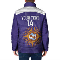 Custom Argentina Football Padded Jacket Vamos La Albiceleste Purple Version - Wonder Print Shop