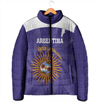 Custom Argentina Football Padded Jacket Vamos La Albiceleste Purple Version - Wonder Print Shop