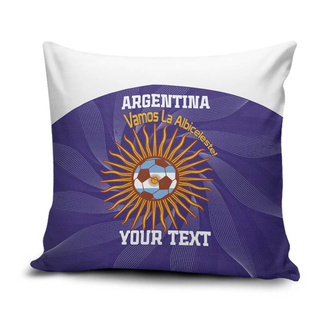 Custom Argentina Football Pillow Cover Vamos La Albiceleste Purple Version - Wonder Print Shop