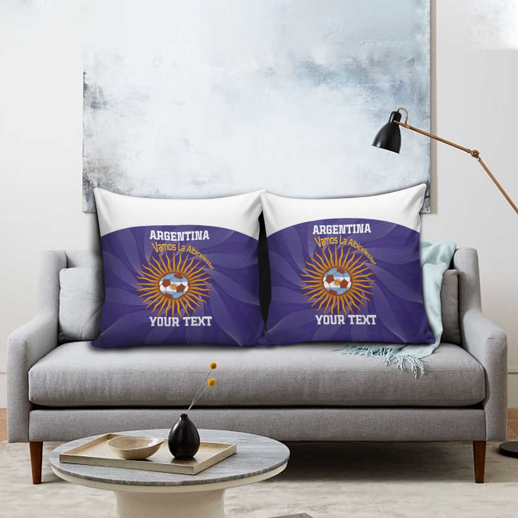 Custom Argentina Football Pillow Cover Vamos La Albiceleste Purple Version - Wonder Print Shop