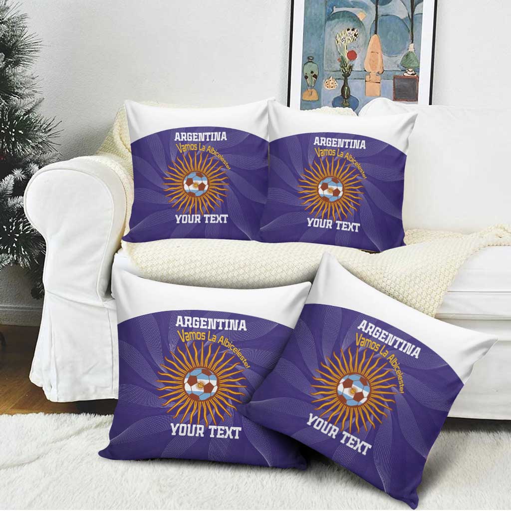 Custom Argentina Football Pillow Cover Vamos La Albiceleste Purple Version - Wonder Print Shop