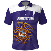 Custom Argentina Football Polo Shirt Vamos La Albiceleste Purple Version - Wonder Print Shop