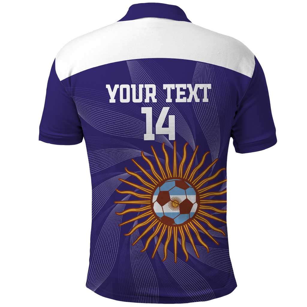 Custom Argentina Football Polo Shirt Vamos La Albiceleste Purple Version - Wonder Print Shop