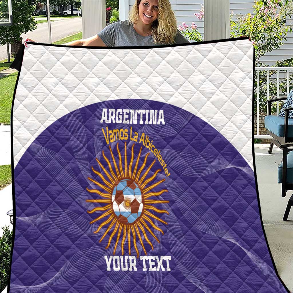Custom Argentina Football Quilt Vamos La Albiceleste Purple Version - Wonder Print Shop