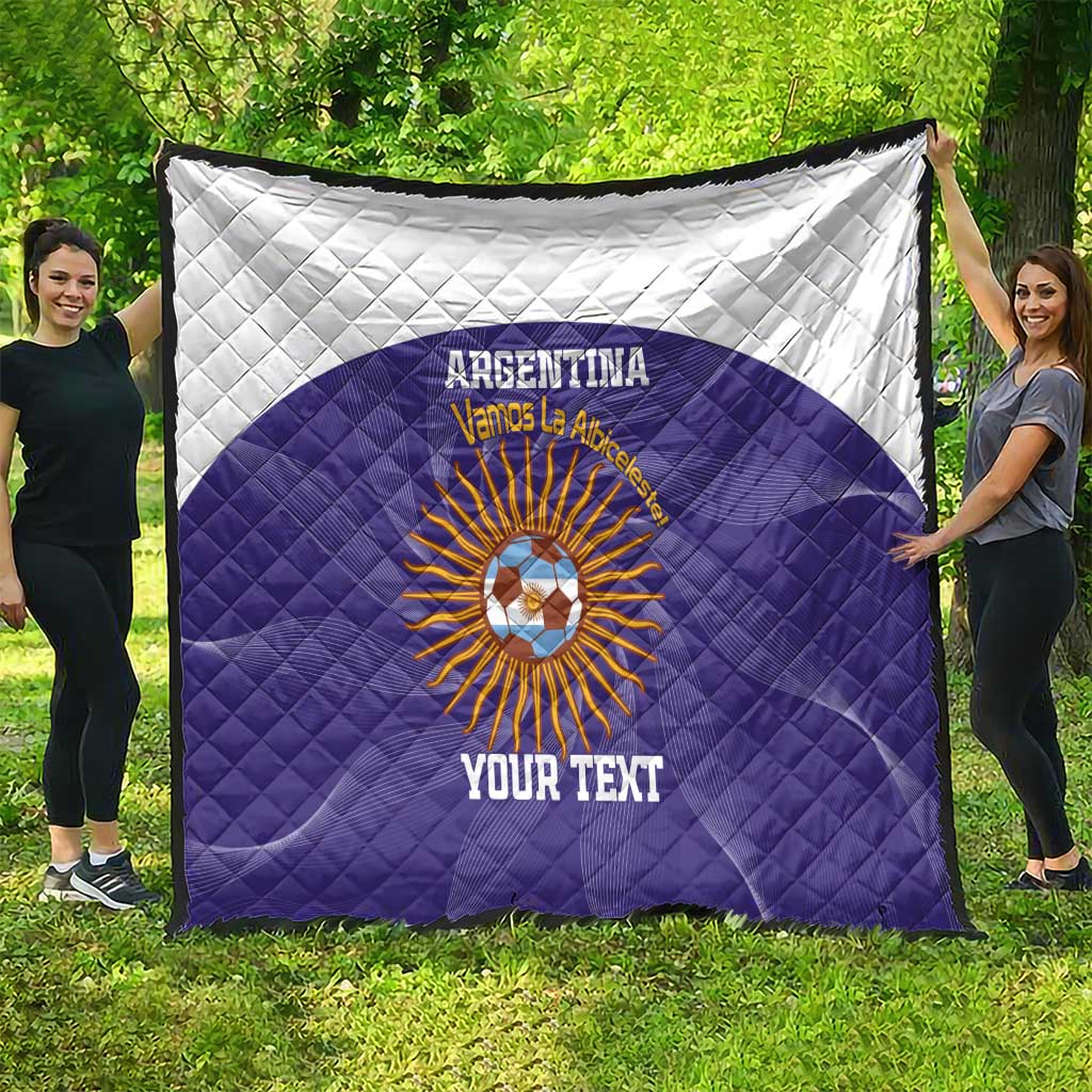 Custom Argentina Football Quilt Vamos La Albiceleste Purple Version - Wonder Print Shop