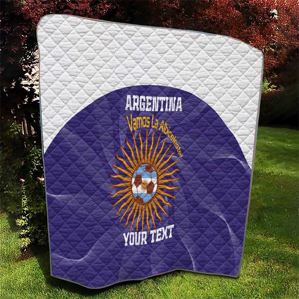 Custom Argentina Football Quilt Vamos La Albiceleste Purple Version - Wonder Print Shop