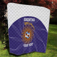 Custom Argentina Football Quilt Vamos La Albiceleste Purple Version - Wonder Print Shop
