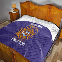 Custom Argentina Football Quilt Vamos La Albiceleste Purple Version - Wonder Print Shop