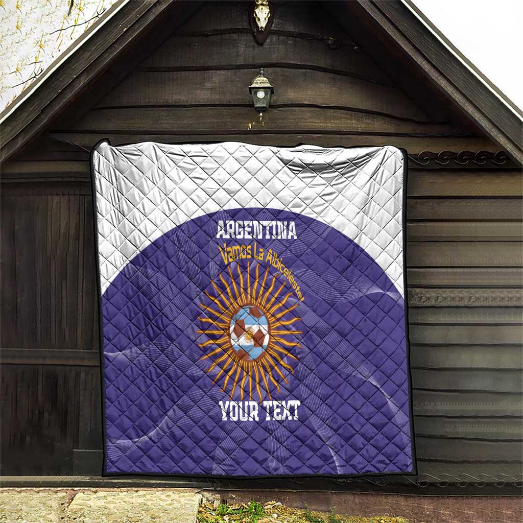 Custom Argentina Football Quilt Vamos La Albiceleste Purple Version - Wonder Print Shop