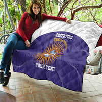 Custom Argentina Football Quilt Vamos La Albiceleste Purple Version - Wonder Print Shop