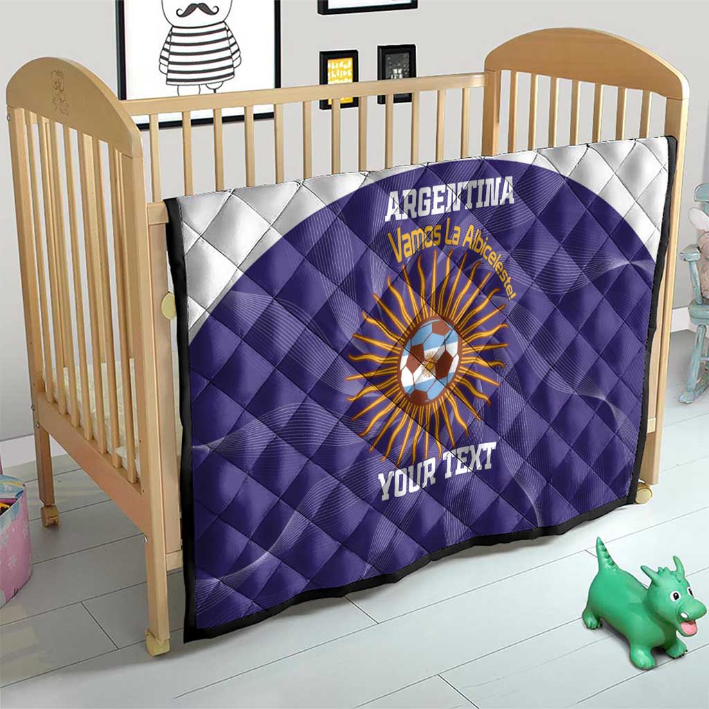 Custom Argentina Football Quilt Vamos La Albiceleste Purple Version - Wonder Print Shop