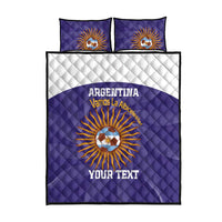 Custom Argentina Football Quilt Bed Set Vamos La Albiceleste Purple Version - Wonder Print Shop