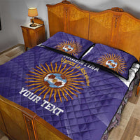 Custom Argentina Football Quilt Bed Set Vamos La Albiceleste Purple Version - Wonder Print Shop