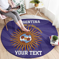 Custom Argentina Football Round Carpet Vamos La Albiceleste Purple Version - Wonder Print Shop