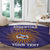 Custom Argentina Football Round Carpet Vamos La Albiceleste Purple Version - Wonder Print Shop