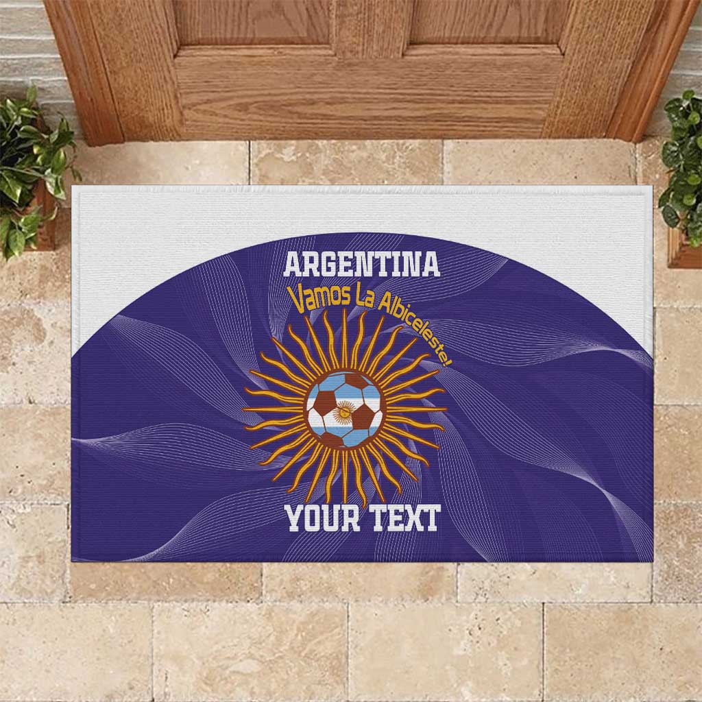 Custom Argentina Football Rubber Doormat Vamos La Albiceleste Purple Version - Wonder Print Shop