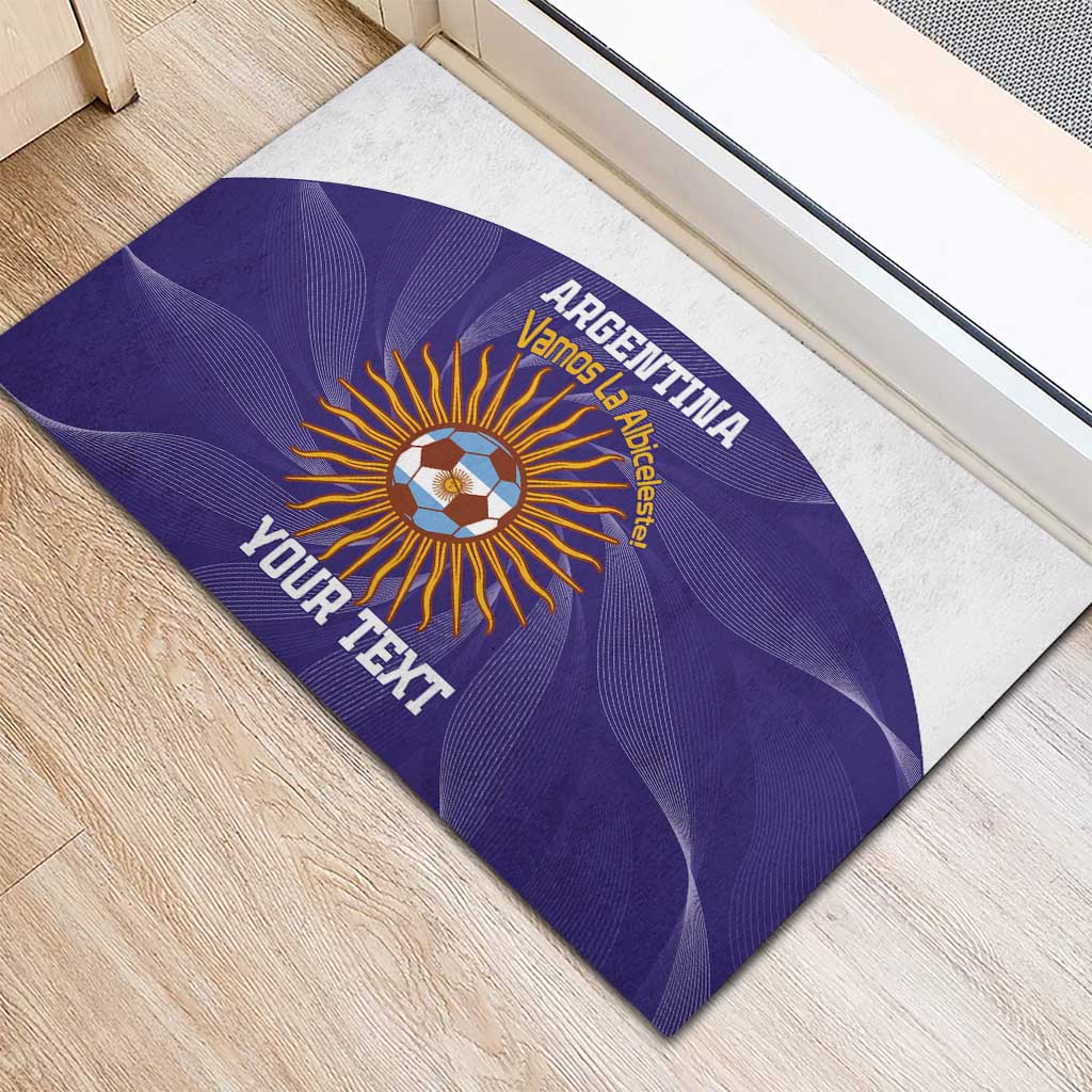 Custom Argentina Football Rubber Doormat Vamos La Albiceleste Purple Version - Wonder Print Shop