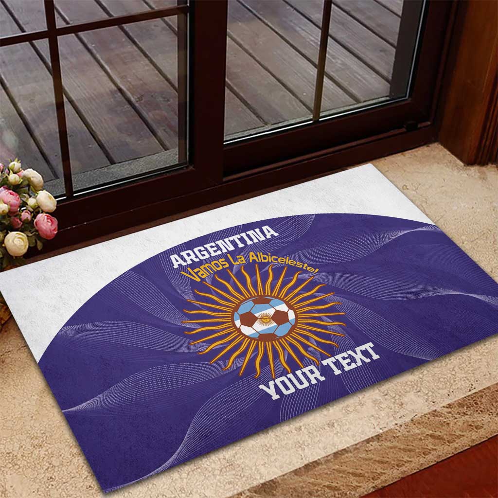 Custom Argentina Football Rubber Doormat Vamos La Albiceleste Purple Version - Wonder Print Shop