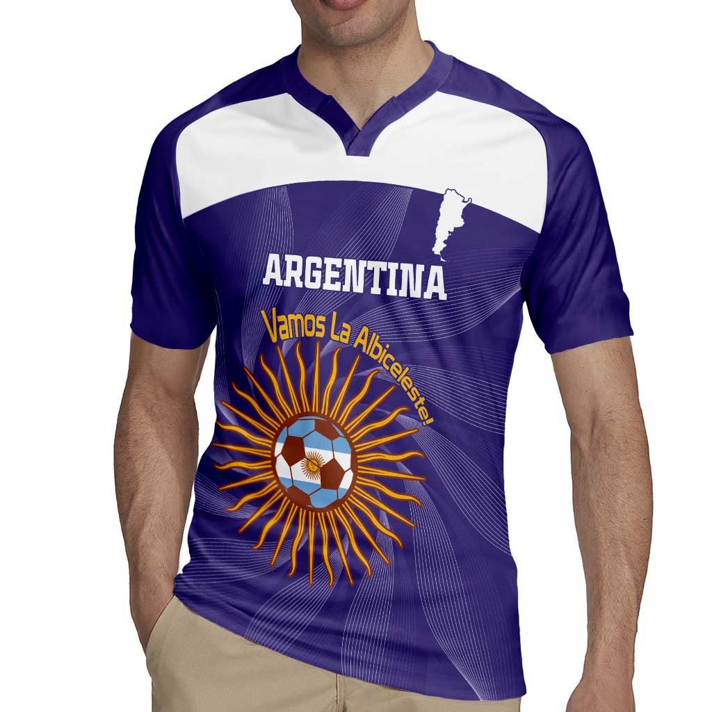 Custom Argentina Football Rugby Jersey Vamos La Albiceleste Purple Version - Wonder Print Shop