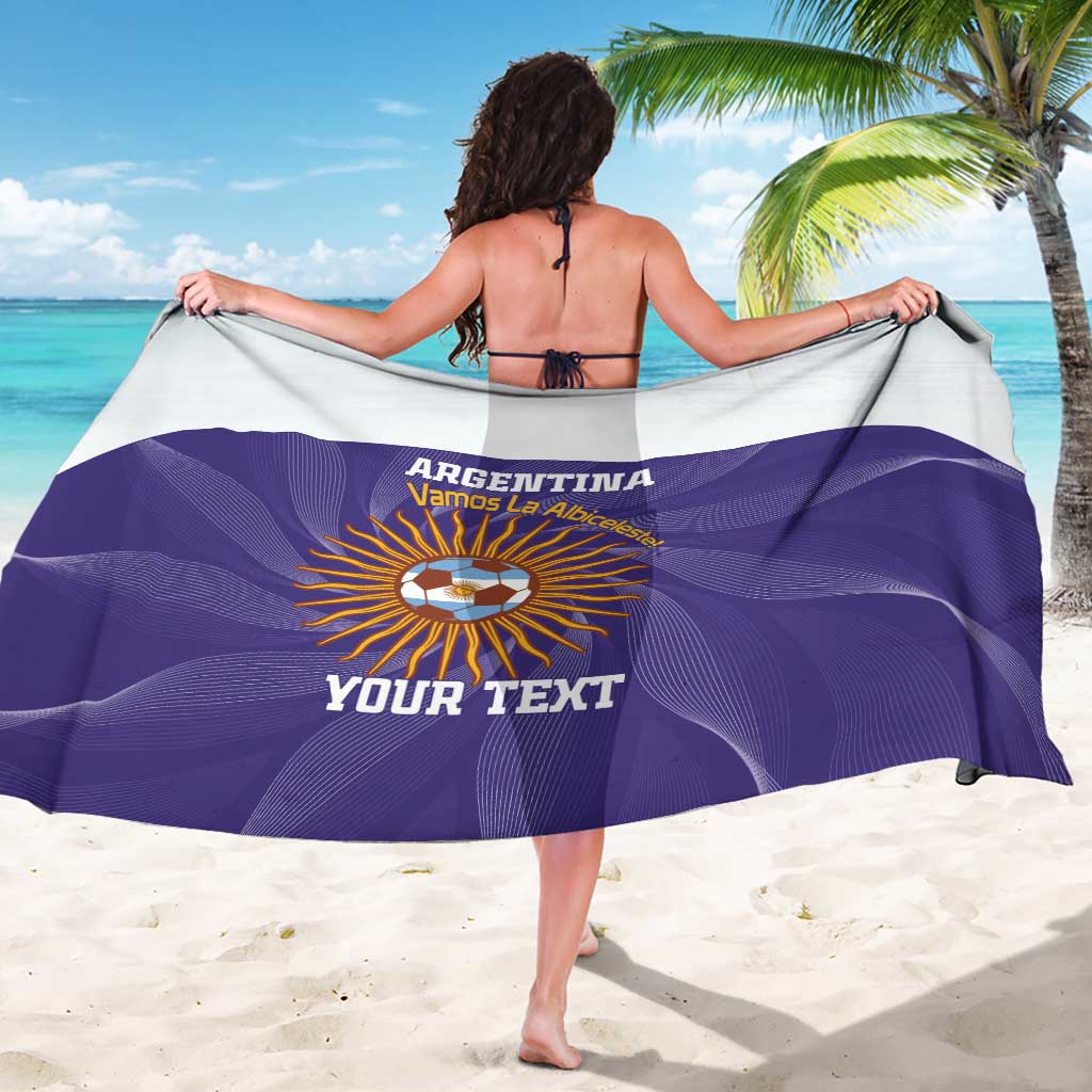 Custom Argentina Football Sarong Vamos La Albiceleste Purple Version - Wonder Print Shop