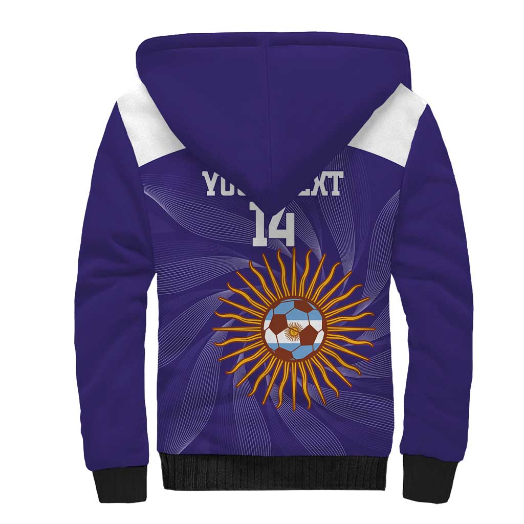 Custom Argentina Football Sherpa Hoodie Vamos La Albiceleste Purple Version - Wonder Print Shop