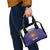 Custom Argentina Football Shoulder Handbag Vamos La Albiceleste Purple Version - Wonder Print Shop