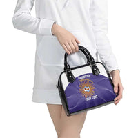 Custom Argentina Football Shoulder Handbag Vamos La Albiceleste Purple Version - Wonder Print Shop