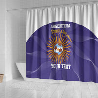 Custom Argentina Football Shower Curtain Vamos La Albiceleste Purple Version - Wonder Print Shop