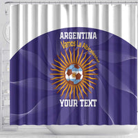 Custom Argentina Football Shower Curtain Vamos La Albiceleste Purple Version - Wonder Print Shop