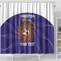 Custom Argentina Football Shower Curtain Vamos La Albiceleste Purple Version - Wonder Print Shop