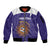 Custom Argentina Football Sleeve Zip Bomber Jacket Vamos La Albiceleste Purple Version - Wonder Print Shop