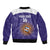 Custom Argentina Football Sleeve Zip Bomber Jacket Vamos La Albiceleste Purple Version - Wonder Print Shop