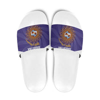 Custom Argentina Football Slide Sandals Vamos La Albiceleste Purple Version - Wonder Print Shop