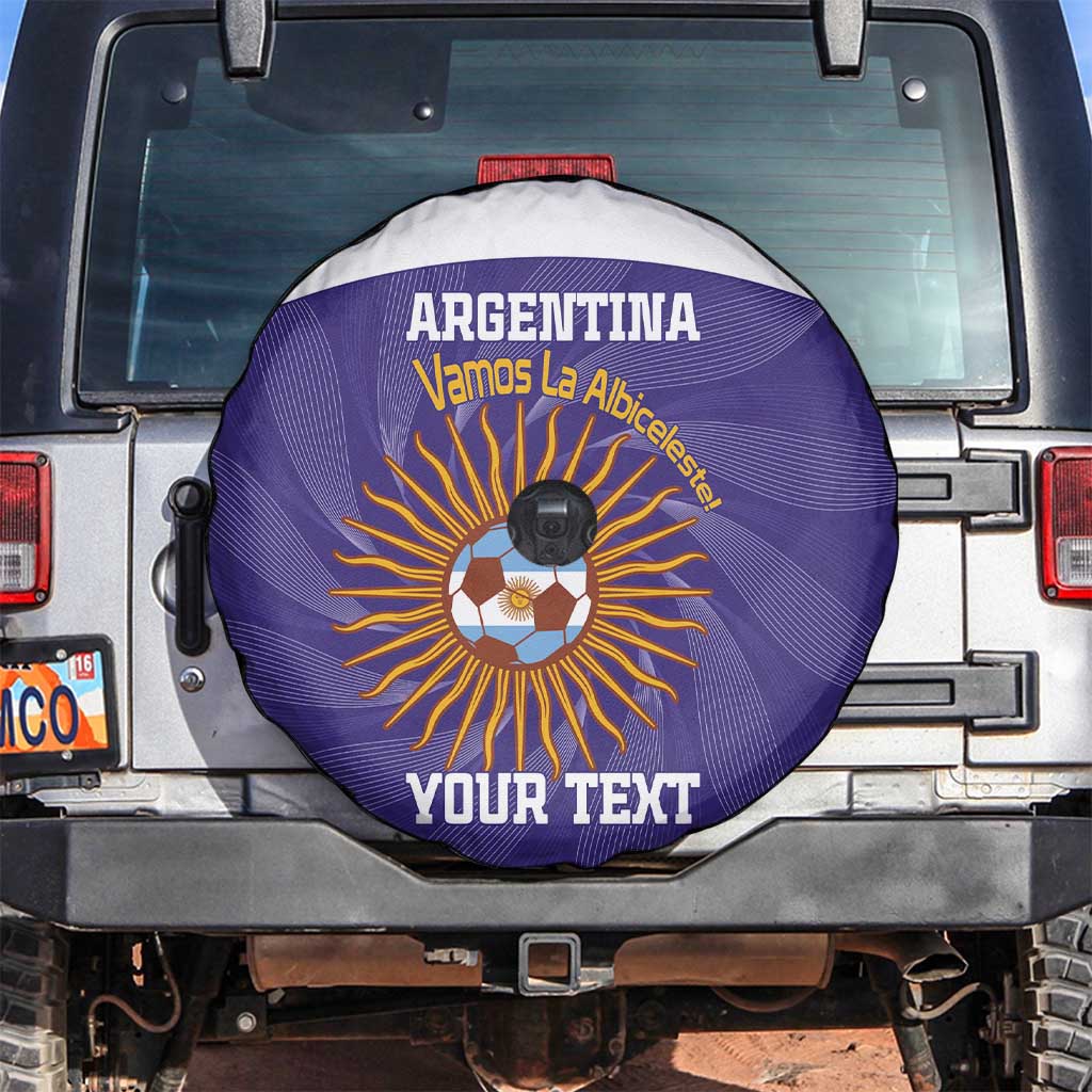 Custom Argentina Football Spare Tire Cover Vamos La Albiceleste Purple Version - Wonder Print Shop