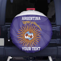 Custom Argentina Football Spare Tire Cover Vamos La Albiceleste Purple Version - Wonder Print Shop