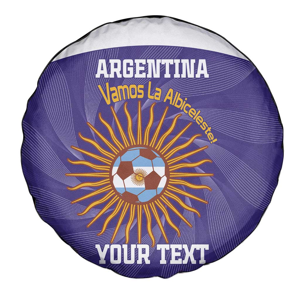 Custom Argentina Football Spare Tire Cover Vamos La Albiceleste Purple Version - Wonder Print Shop