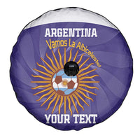 Custom Argentina Football Spare Tire Cover Vamos La Albiceleste Purple Version - Wonder Print Shop