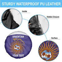 Custom Argentina Football Spare Tire Cover Vamos La Albiceleste Purple Version - Wonder Print Shop