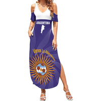 Custom Argentina Football Summer Maxi Dress Vamos La Albiceleste Purple Version - Wonder Print Shop