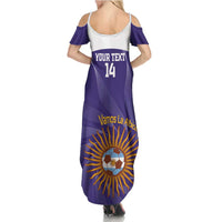 Custom Argentina Football Summer Maxi Dress Vamos La Albiceleste Purple Version - Wonder Print Shop