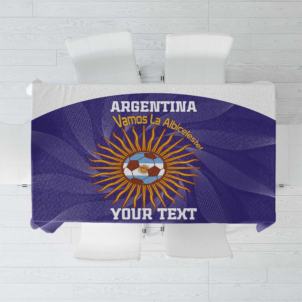Custom Argentina Football Tablecloth Vamos La Albiceleste Purple Version - Wonder Print Shop