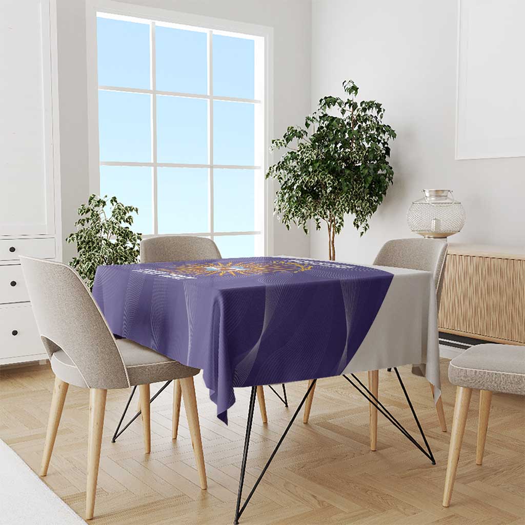 Custom Argentina Football Tablecloth Vamos La Albiceleste Purple Version - Wonder Print Shop