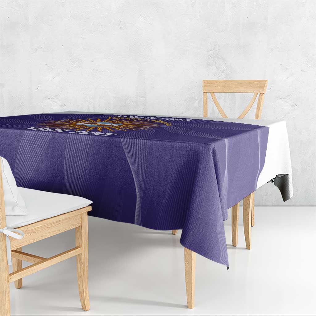 Custom Argentina Football Tablecloth Vamos La Albiceleste Purple Version - Wonder Print Shop