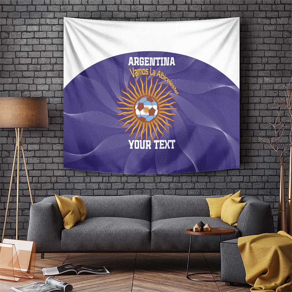 Custom Argentina Football Tapestry Vamos La Albiceleste Purple Version - Wonder Print Shop