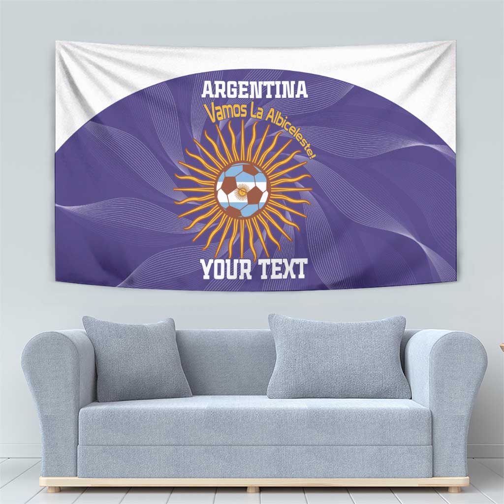 Custom Argentina Football Tapestry Vamos La Albiceleste Purple Version - Wonder Print Shop