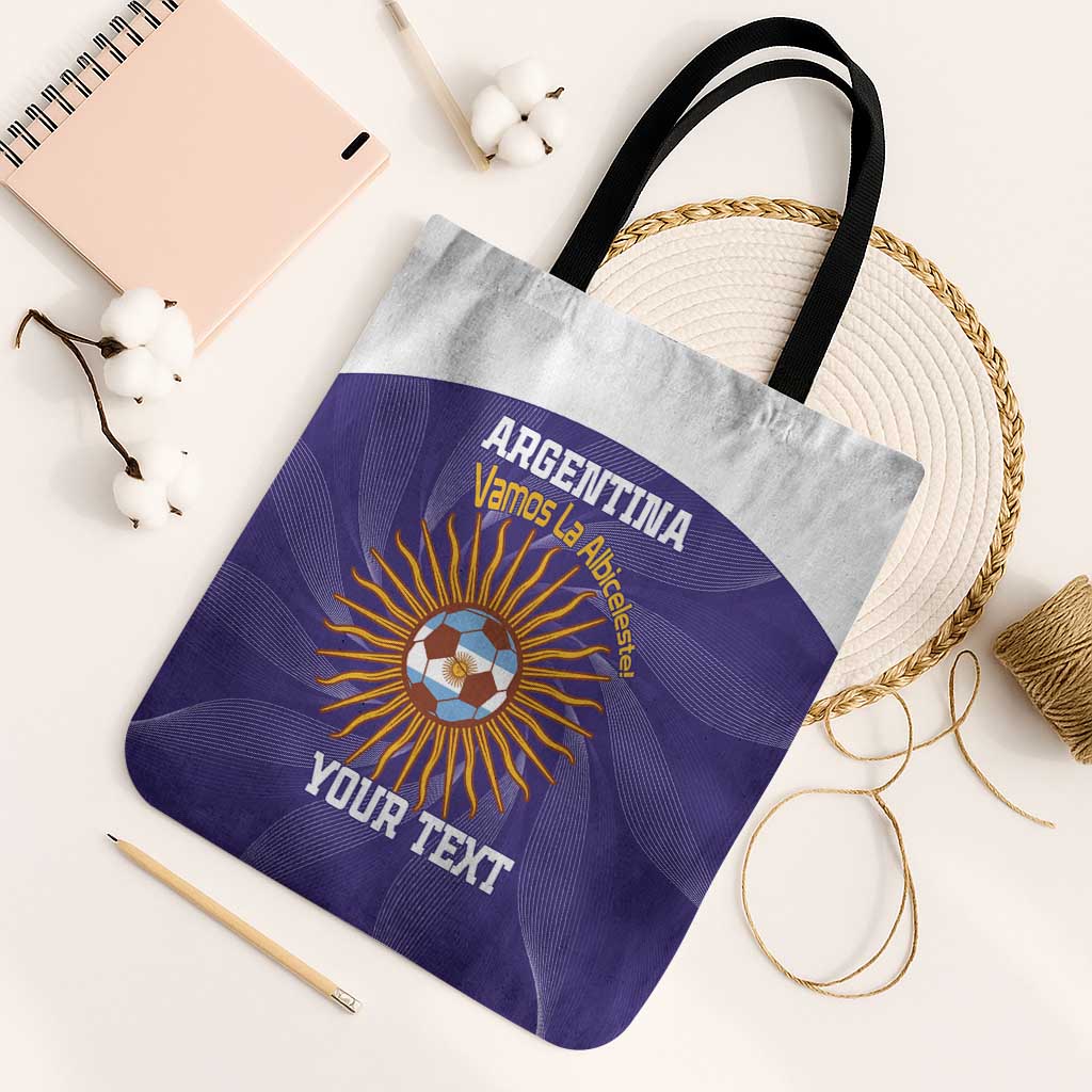 Custom Argentina Football Tote Bag Vamos La Albiceleste Purple Version - Wonder Print Shop