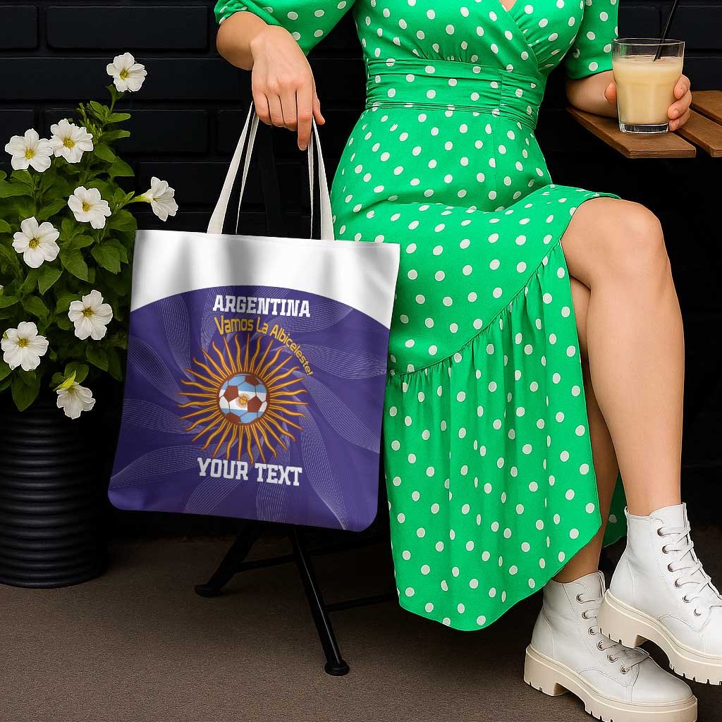 Custom Argentina Football Tote Bag Vamos La Albiceleste Purple Version - Wonder Print Shop