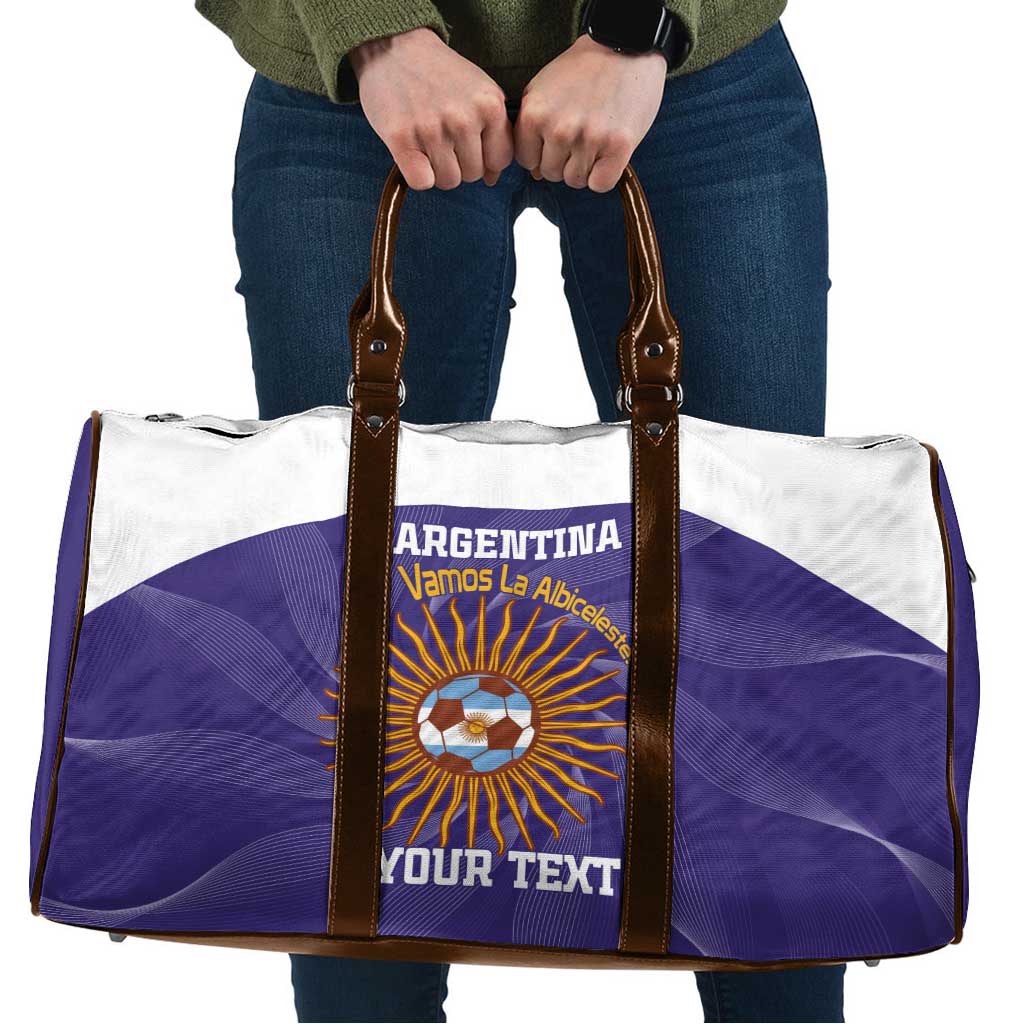 Custom Argentina Football Travel Bag Vamos La Albiceleste Purple Version - Wonder Print Shop